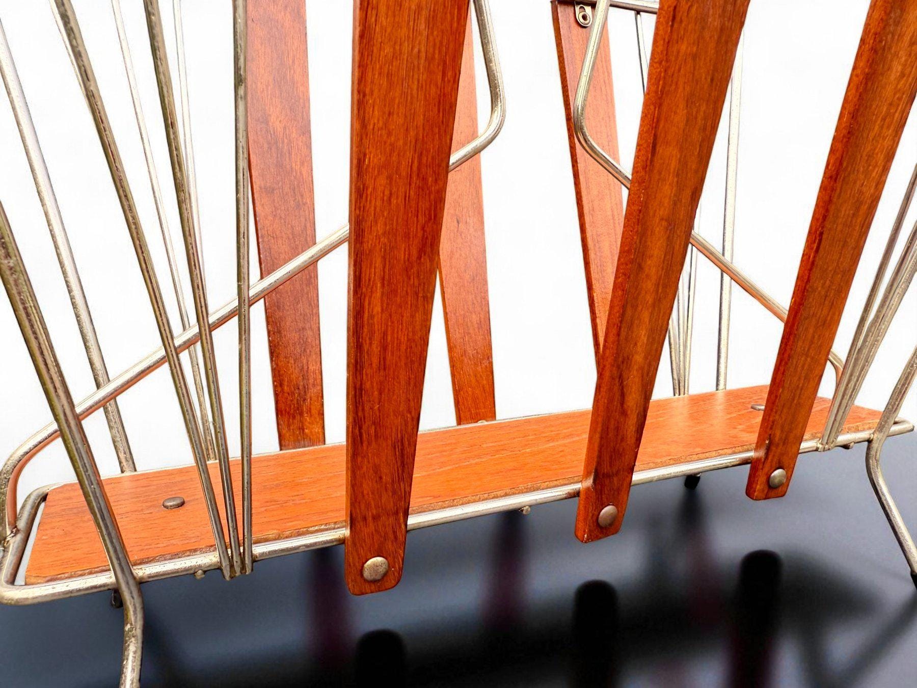 Vintage Magazine Rack | 70s | Mid-century Modern Magazine Rack Holder ...