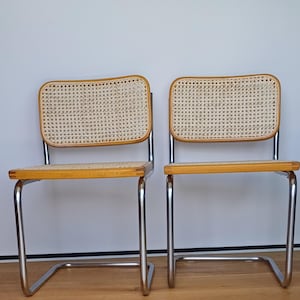 Vintage Cesca Mid Century Cantilever Chair / Marcel Breuer B32 Design Chair / Mesh Seat Dining Chair / Bauhaus Design / 80s, Italy /