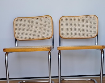 Vintage Cesca Mid Century Cantilever Chair / Marcel Breuer B32 Design Chair / Mesh Seat Dining Chair / Bauhaus Design / 80s, Italy /