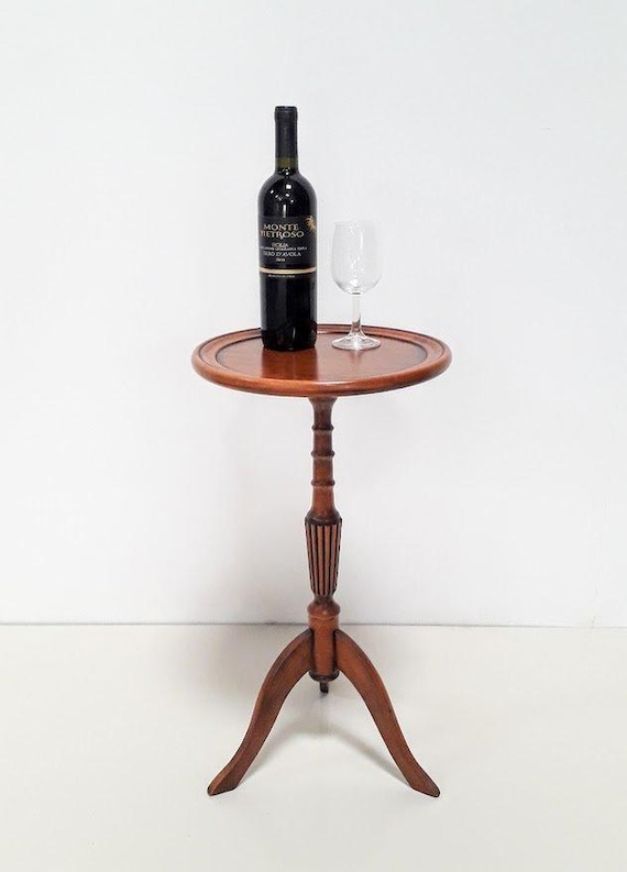Dark Brown Wine Table Coffee Table, Regency Wooden Side Table