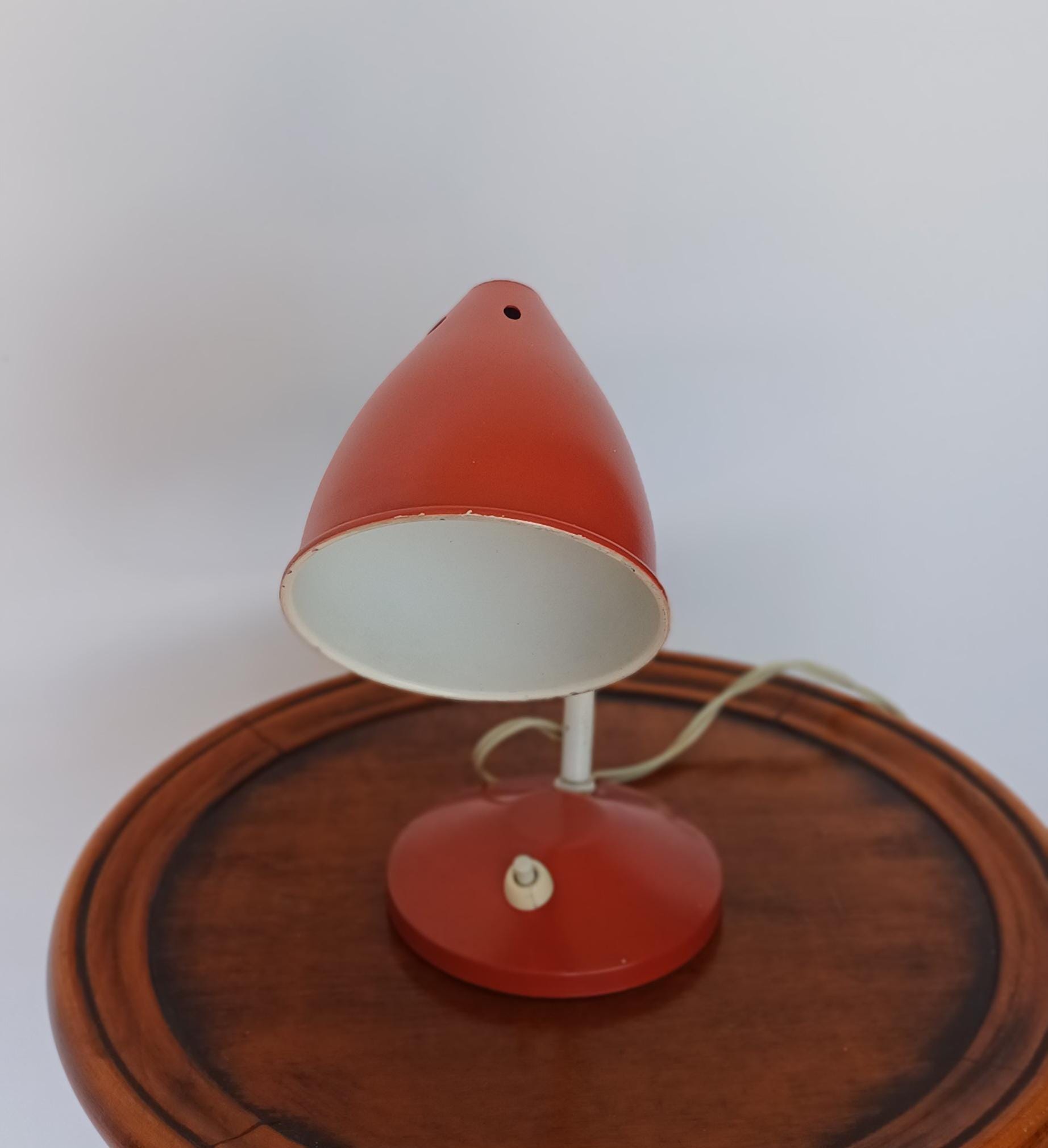 Retro Table | Desk Red Lamp | Industrial Lamp | Retro Gooseneck Lamp | Gooseneck Adjustible Lamp | Retro Adjustable Office Lamp | MCM Desk