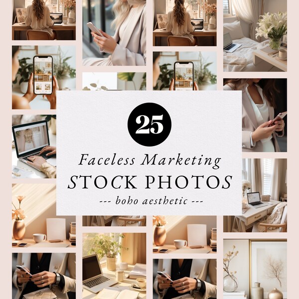 Boho Faceless Stock Photo Bundle, Work From Home Office Styled Photo, Faceless Stock Photo for Digital Marketing, Instagram Reels, Beige