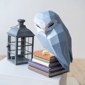 Gufo Modello Gufo Low poly Gufo Scultura Gufo Carta Papercraft Kit Fai da te 3D Papercraft animali Carta 3D Fai da te Low Poly