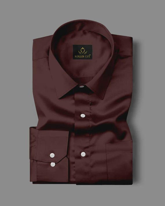 Merlot Red Giza Cotton Shirt Designer Quality Regular Fit Shirt For Men