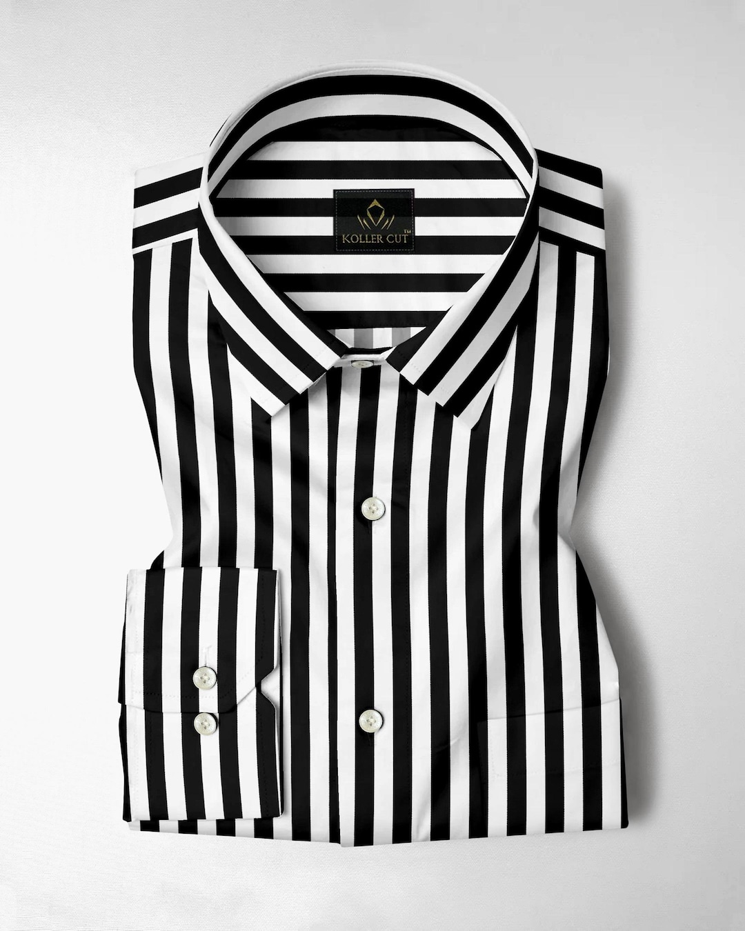 white dress shirt black stripes Stretch Supima Cotton Non-Iron Twill English Spread Collar, Bold Stripe  Dress Shirt