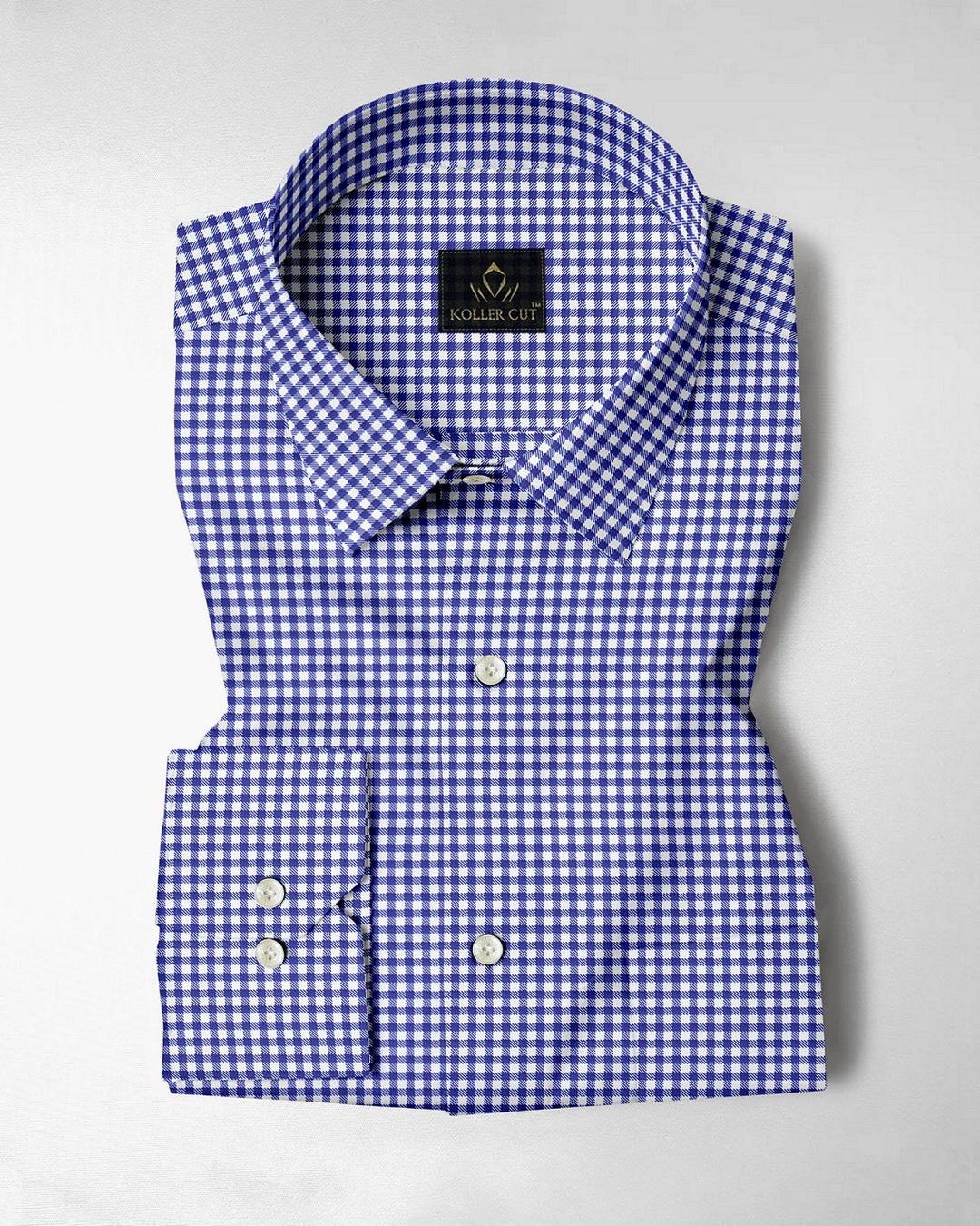 blue and white checkered dress shirt Leader Gingham // Blue White