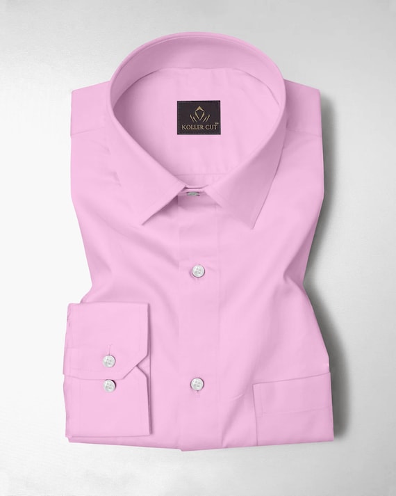 light pink slim fit dress shirt Men's Slim Fit Pink Checkered Cutaway Dress Shirt Size N0 main image 0