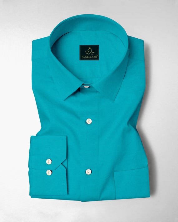 cut up dress shirt Turquoise Blue Giza Cotton Designer Modern Regular Fit Shirt Customized Outfits Tshirt Color:Satin Black upload-20240404 HNTR The Label Luiza Optic White mens dress