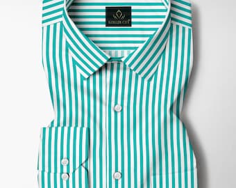 seafoam green mens dress shirt Men's Slim Fit Green Cotton Blend Casual Shirt