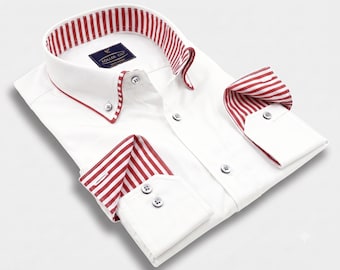 Chemises en coton pour homme, coupe classique, sur mesure