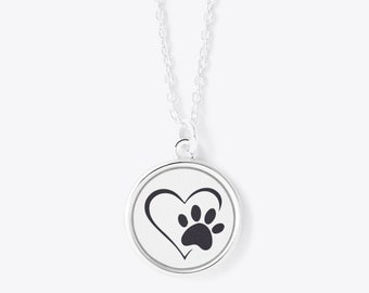 Love My Dog Circle Pendant Necklace