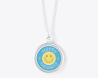 Happy Thoughts Circle Pendant Necklace