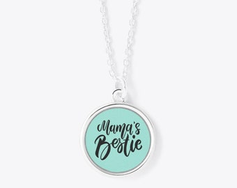 Mama's Bestie Circle Pendant Necklace