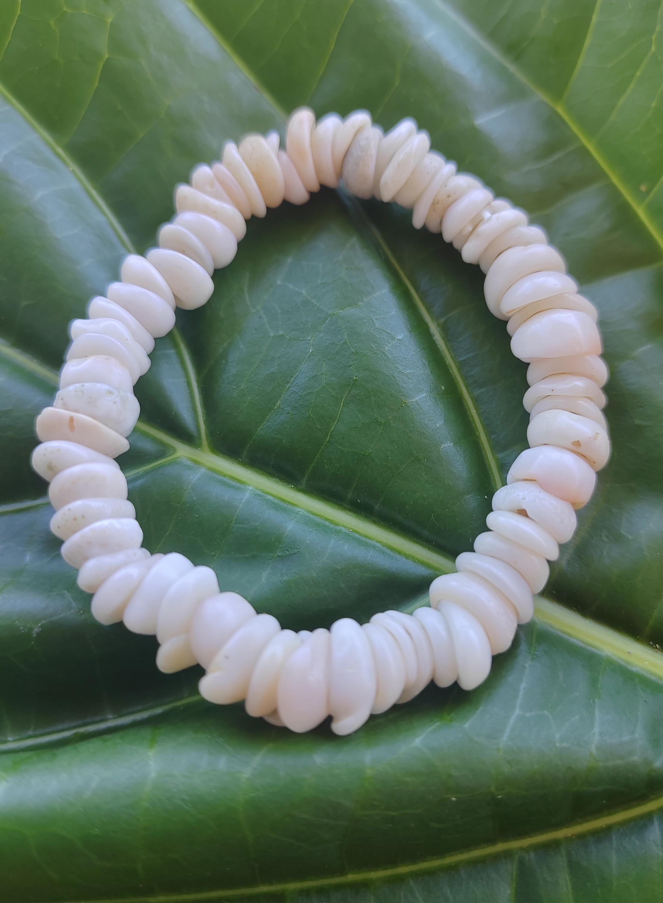 Puka Shell Buttons Hawaiian Genuine Puka Shell Stretch Bracelet 0.5 Cm, Small Very ...