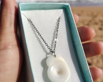 Kauai rare puka shell Necklace, Stainless Steel, Handmade in Hawaii, unique gift for her, Kauai jewelry, hawaii gift,