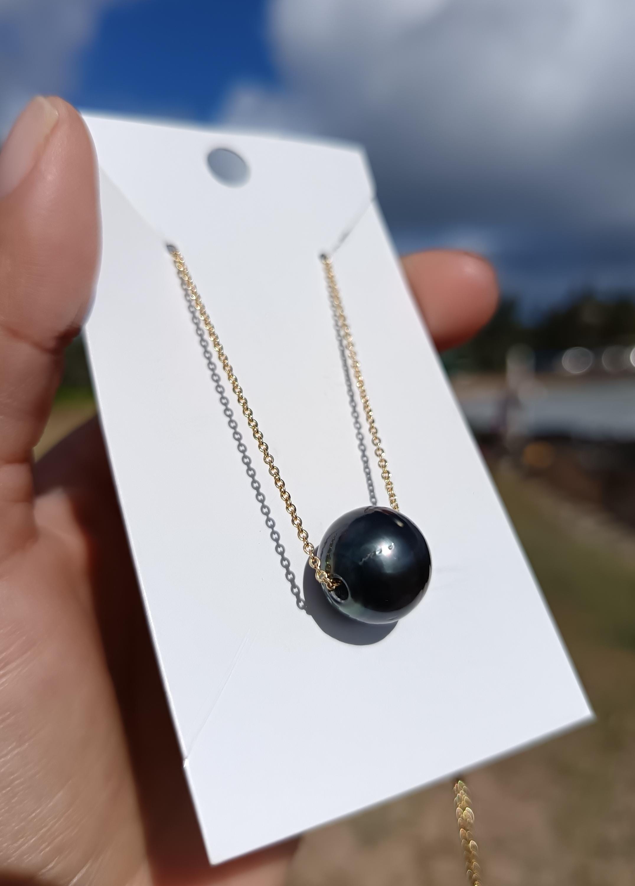 Large tahitian black pearl pendant - Etsy 日本