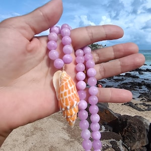 Hawaiianische Mitra Shell Halskette: Jade Edelstein, Länge verstellbar