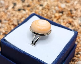 Anello Kauai Puka Shell: gioiello hawaiano regolabile placcato in argento,