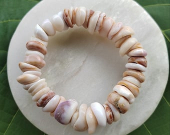 Hawaiian Real Puka shell stretch bracelet 1.2-1.5 cm, gift for her, gift for him, Sea lover gift, unique gift, Hawaii gift, handmade gift