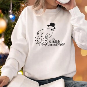 How Snowflakes Are Really Made Sweatshirt, Sarcastic Christmas Sweatshirt, Snowman Sweater, Funny Holiday Sweatshirt, Cute Christmas Sweater