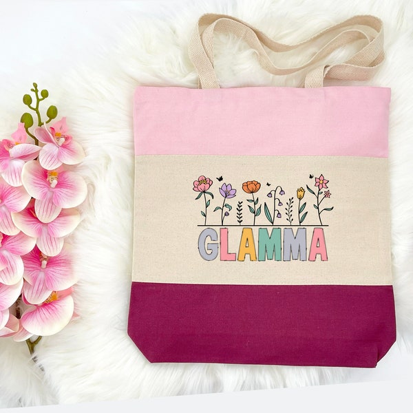 Glamma Tote Bag, Floral Mama, Glamma Bag, New Mom Gift, Mummy Gift, I Love My Glamma, Mama Tote Bag, Gift For Mama, Happy Mothers Day