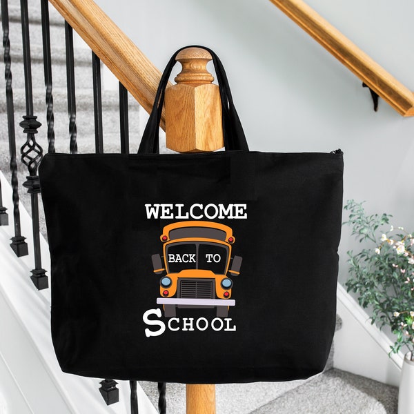 Colorful Teacher Tote Bag, Welcome Back To School, 100 Day School Bag, Gift For Teacher, Student Tote Bag, Back to School Bag, Book Lovers