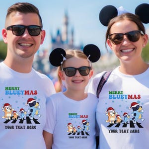 Custom Christmas Family Bluey Shirt, Christmas Family Pajamas | Family Reunion Shirt, Couple Pajamas, Holiday Pajamas, Christmas Pajamas