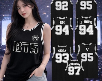 Custom BTS Basketball Jersey for Teen Girl Women Men, Personalized Kpop Tank Top Jersey, World Tour 2026 Concert Jersey Shirt for Fans Gift