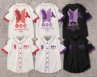 Custom BTS Baseball Jersey, Kpop Concert Shirt, Personalized Name Number Jersey, BTS World Tour Fan Gift, ARMY Tour Outfit, Kpop Fan Merch