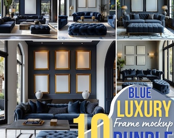 Gallery Wall Frame Mockup Bundle Luxury Interior Mockup Frame PSD Wall Art Frame Mock Ups Modern Poster Mockup Elegant Framed Canvas Mockup