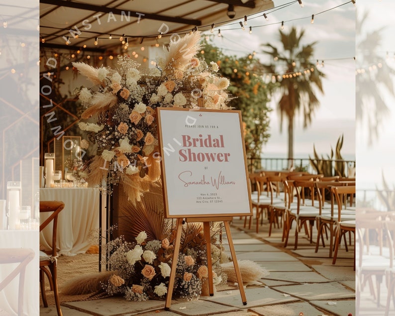 15 Wedding Welcome Sign Mockup Bundle, Boho Easel Poster Mockup, Cozy Floral Digital Sign Template, Seating Chart Mockup, Photoshop Mockup image 6