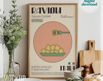 Minimalist Kitchen Frame Mockup, Close Up Wall Art Mockup, Kitchen Interior Mockup, Food Poster Mockup, Wood Framed Canvas Mockup Photoshop