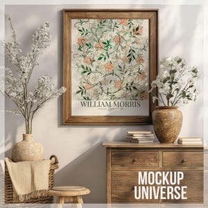 Vintage Art Frame Mockup Farmhouse Artwork Template PSD Wood Framed Canvas Mockup Rustic Picture Frame Mockup Poster Print Mockup Photoshop