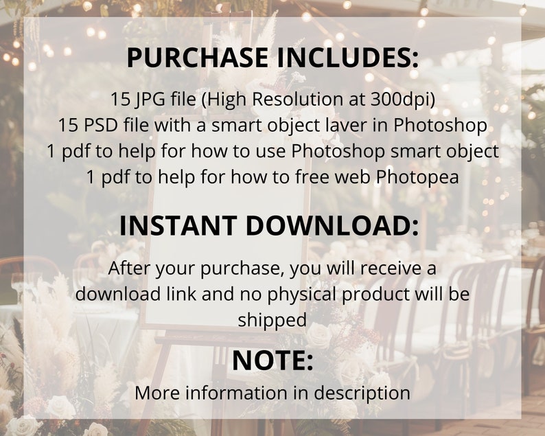 15 Wedding Welcome Sign Mockup Bundle, Boho Easel Poster Mockup, Cozy Floral Digital Sign Template, Seating Chart Mockup, Photoshop Mockup image 8