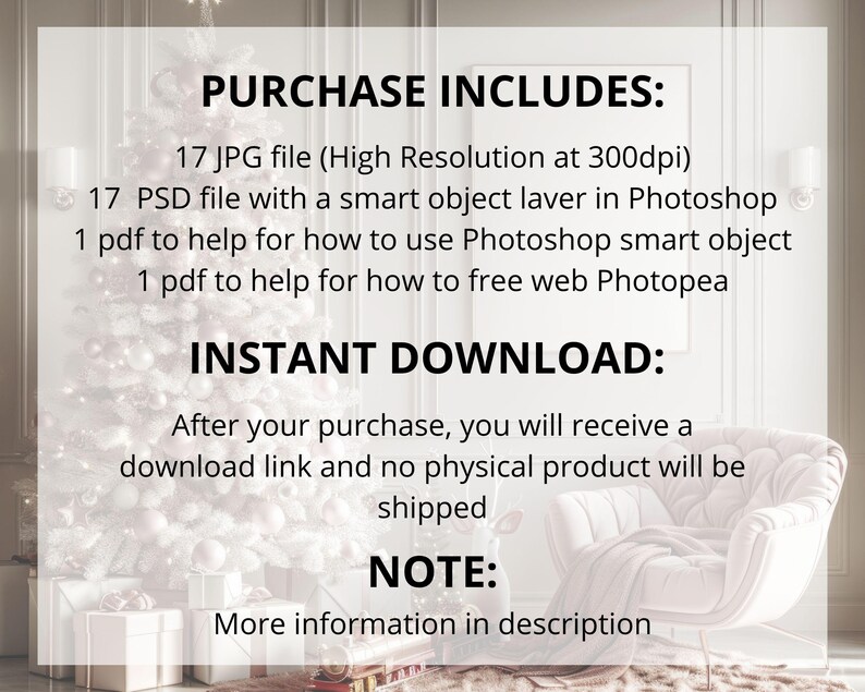 Christmas Frame Mockup Bundle, Festive Winter Interior Mockups ...