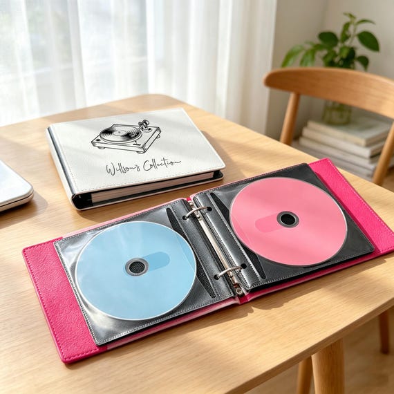 Personalized CD Album Storage Book, PU Leather Disc Organizer, Custom Music Collection Holder, DVD & Game Disc Storage Case, Gift