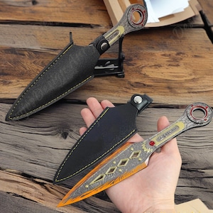Handmade Spinning Kunai Trainer, Liquid Tube Collective Blunt Trainer ,Cosplay Prop, Game Hobby Collection ,Gamer Gift,Rotatable