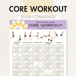 Widerstandsbänder Kerntraining, Widerstandsband Kernübungen, Widerstandsband-Übungen für Anfänger PDF, 30 Tage Stretch Bands Challenge