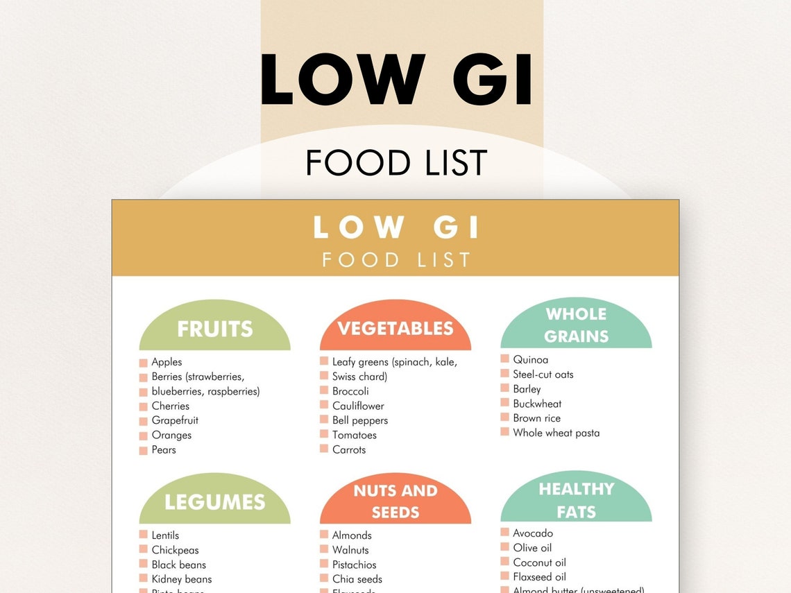 Low GI Food List, Glycemic Index Food Guide, Low GI Diet Plan PDF ...