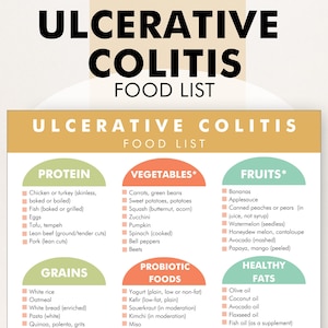 Lista de alimentos para la colitis ulcerosa, plan de dieta para la colitis ulcerosa, tabla de dieta en PDF: realice cambios en la dieta para minimizar los síntomas y evitar los brotes.