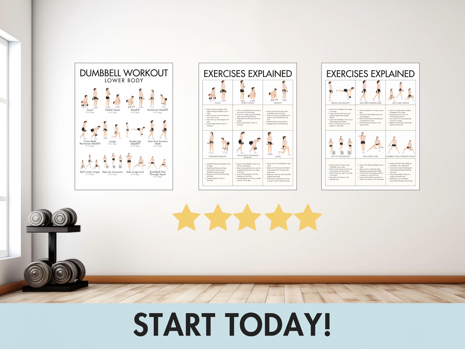 Dumbbell Workout for Lower Body, Dumbbell Exercises for Legs, Glutes ...