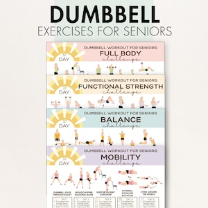 Exercises for Seniors - Dumbbells (Printable PDF), Four Workout Routines with Hand Weights, Instructions for Each Exercise