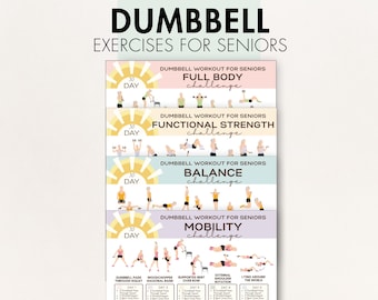Exercises for Seniors - Dumbbells (Printable PDF), Four Workout Routines with Hand Weights, Instructions for Each Exercise