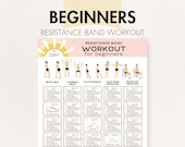 Resistance Band Beginner Workout, Resistance Bands Exercises for Beginners with Pictures, Printable PDF, Easy Full Body Fitness Plan