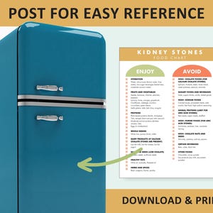 Dieta para cálculos renales, tabla de alimentos para la dieta de cálculos renales, PDF imprimible, alimentos que se deben comer y evitar si se tienen cálculos renales. imagen 2