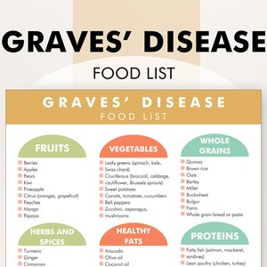 Graves&#39; Disease Diet, Graves Disease Food List, What to Eat, What to Avoid - Download This PDF Chart to Help You Shop or Meal Plan