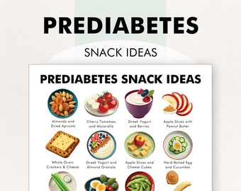 Prediabetes Snack Ideas, Snacks to Eat For Prediabetic Diet, Pre-Diabetes Meal Plan - Snacks, PDF for Low Sugar, Low Carb Snack Recipes
