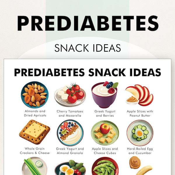 Prediabetes Snack Ideas, Snacks to Eat For Prediabetic Diet, Pre-Diabetes Meal Plan - Snacks, PDF for Low Sugar, Low Carb Snack Recipes