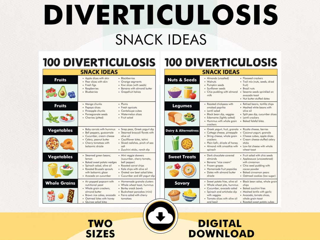 Diverticulosis Diet PDF, Snacks List, Diverticulosis Diet Plan PDF