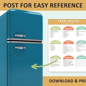 Pre-Diabetes Food List, Pre-Diabetic Diet Food Chart, Low Sugar Food Guide - Download and Print to Help You Shop, Meal Plan, Reduce Sugars image 2